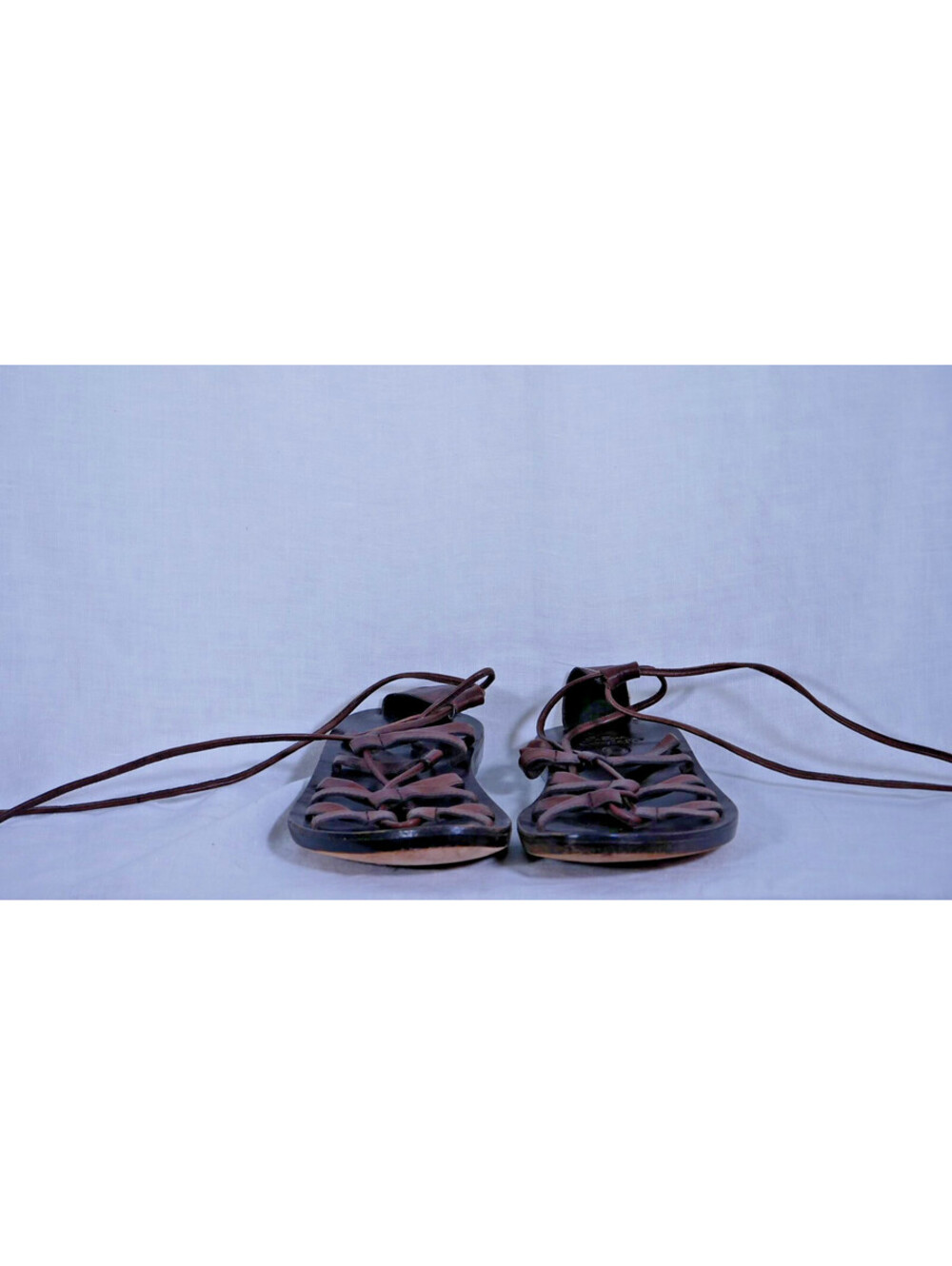 Calleen Cordero Handmade Leather Sandals Gladiator Lace-Up Size 7.5